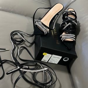 Akira bought  Azalea Wang size 6 Hoffman long glittery strappy heels